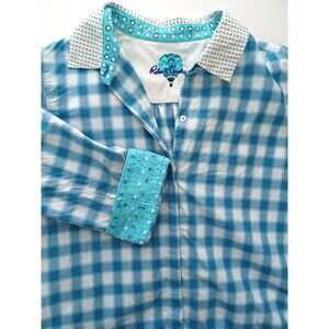 Robert Graham Shirt Flip Contrast Cuff Long Sleeve Sz Medium* Office Work Preppy